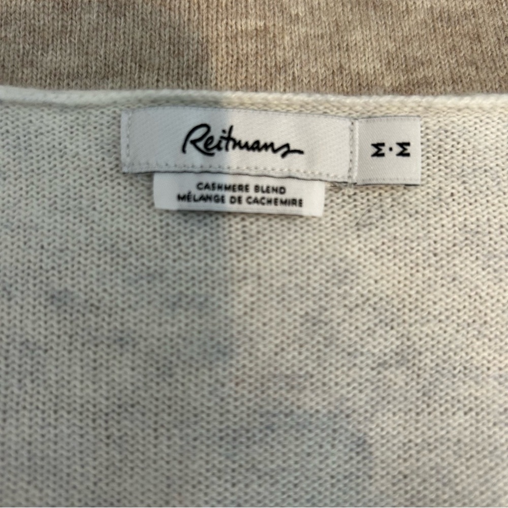 REITMAN’S Cashmere Blend colour block V-neck Button Up Cardigan cottagecore - Picture 5 of 6